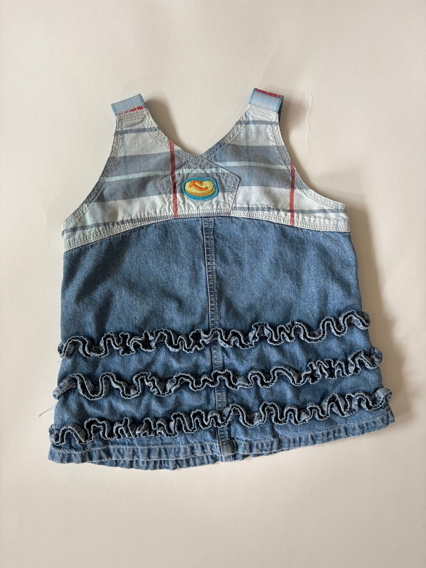 Vintage Oilily Denim Ruffle Dress Size 18 months