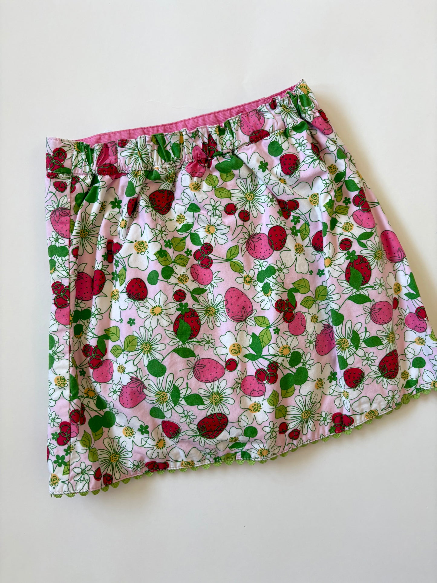 Vintage Hartstrings Strawberry Ric Rac Wrap Skirt Size 6
