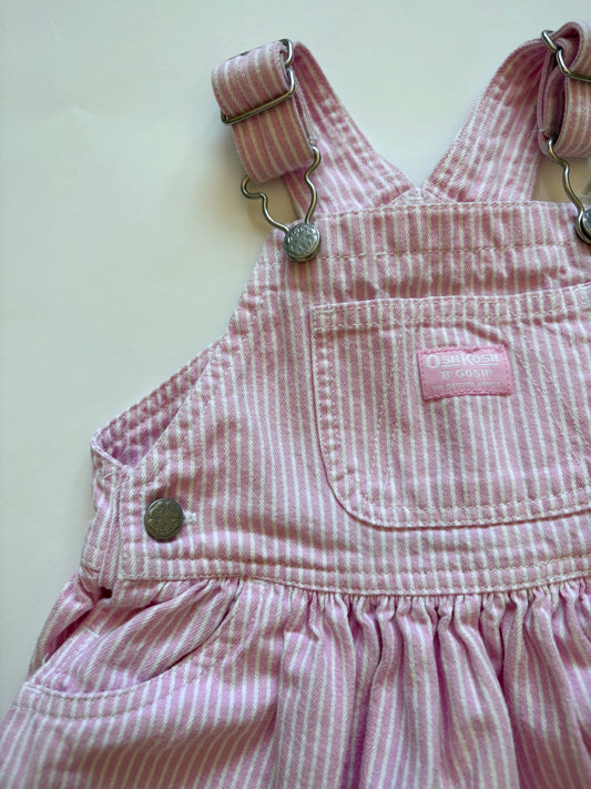 Vintage Y2K Oshkosh Pink Hickory Stripe Jumper Size 2T