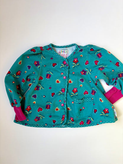 Vintage 90s Gymboree Rainbow Tag Heart Snap Cardigan Size 2T