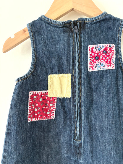 Vintage 00s Gap Denim Patch Dress Size 3T