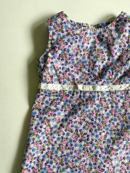 Vintage 90s Lavender Floral Dress Size 3T