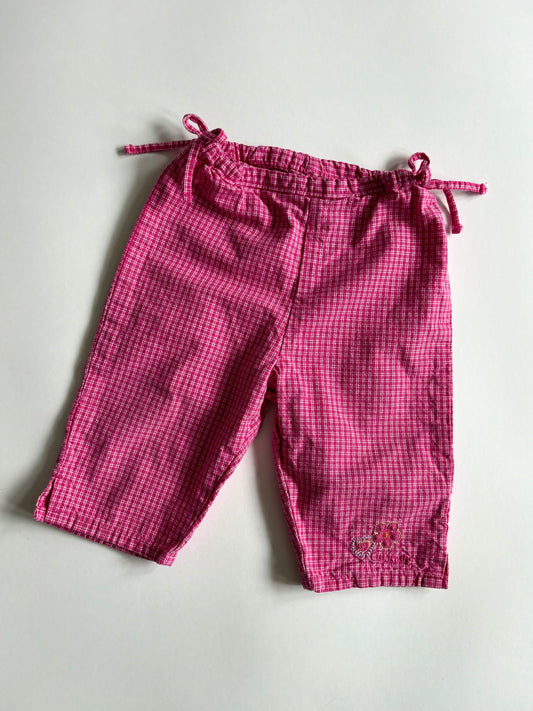 Vintage 90s Baby B’gosh Pink Windowpane Pedal Pushers Size 18 months