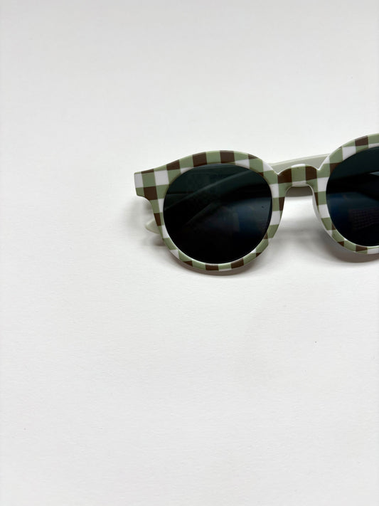 Green Gingham Sunglasses