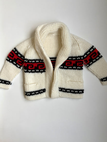 Vintage Hand-knit Southwest Chunky Cardigan Size 2T