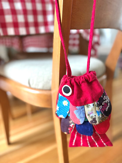 Handmade Drawstring Fish Purse
