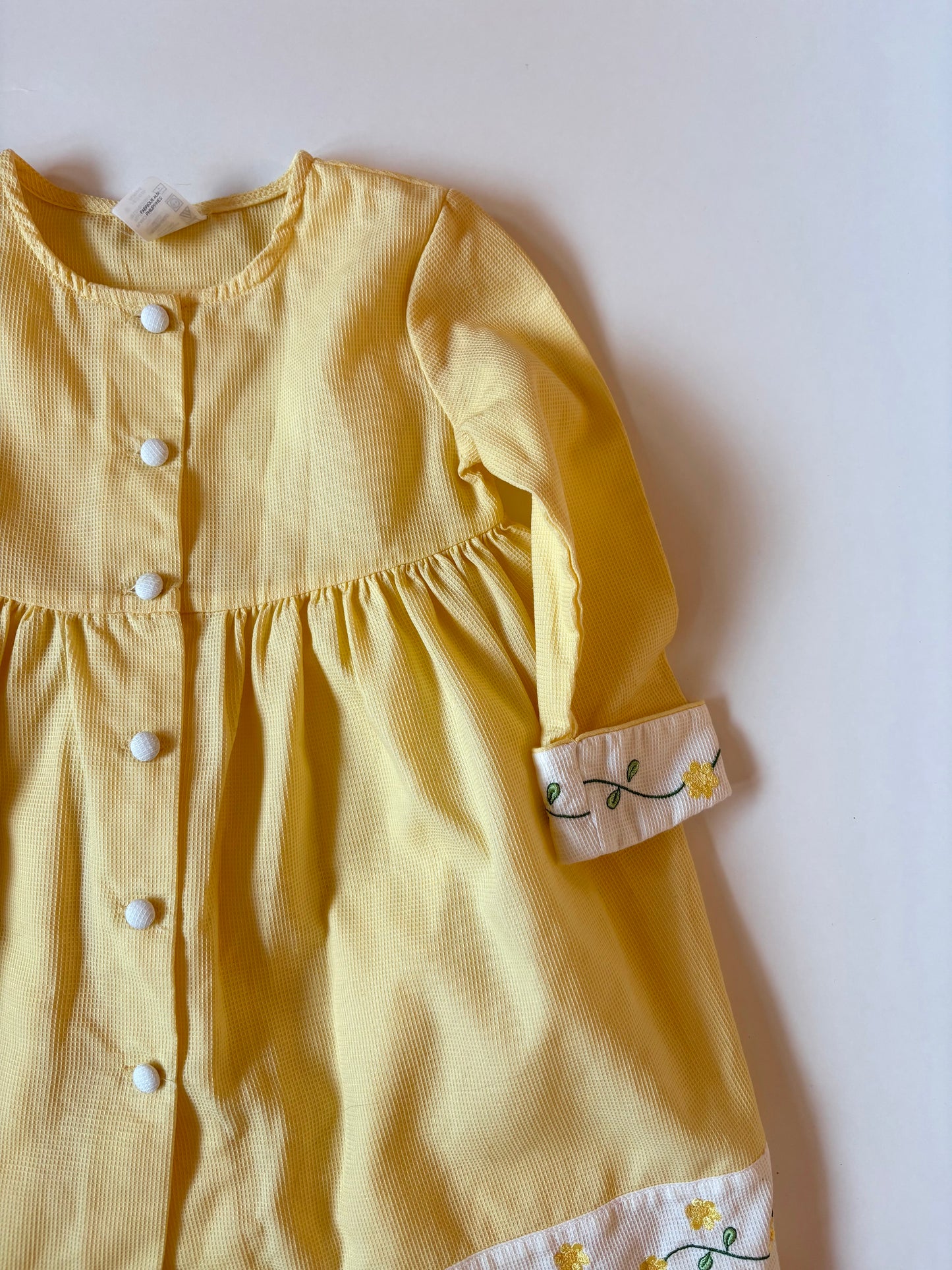 Vintage 80s/90s Yellow Daffodils Lightweight Overcoat Size 3T