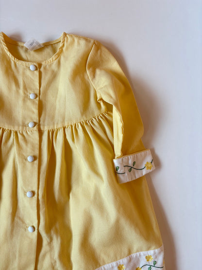 Vintage 80s/90s Yellow Daffodils Lightweight Overcoat Size 3T