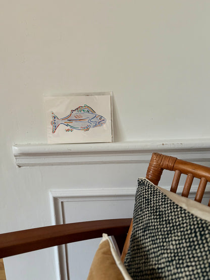 Original Fish Watercolor on Cotton Paper Painted by Marissa