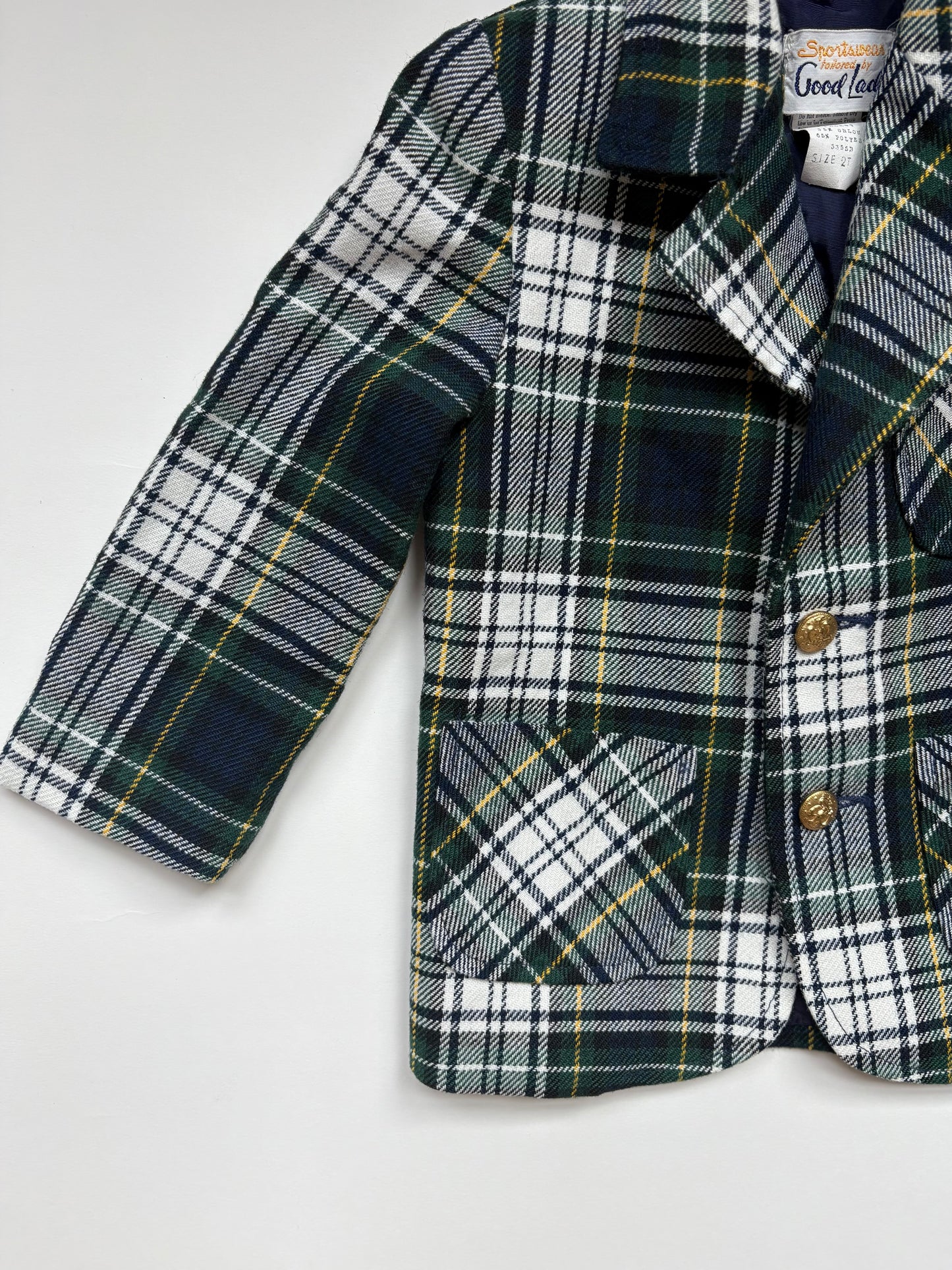 Vintage 70s Good Lad of Philadelphia Tartan Sport Coat Size 2T