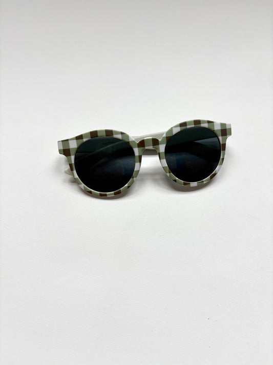 Green Gingham Sunglasses