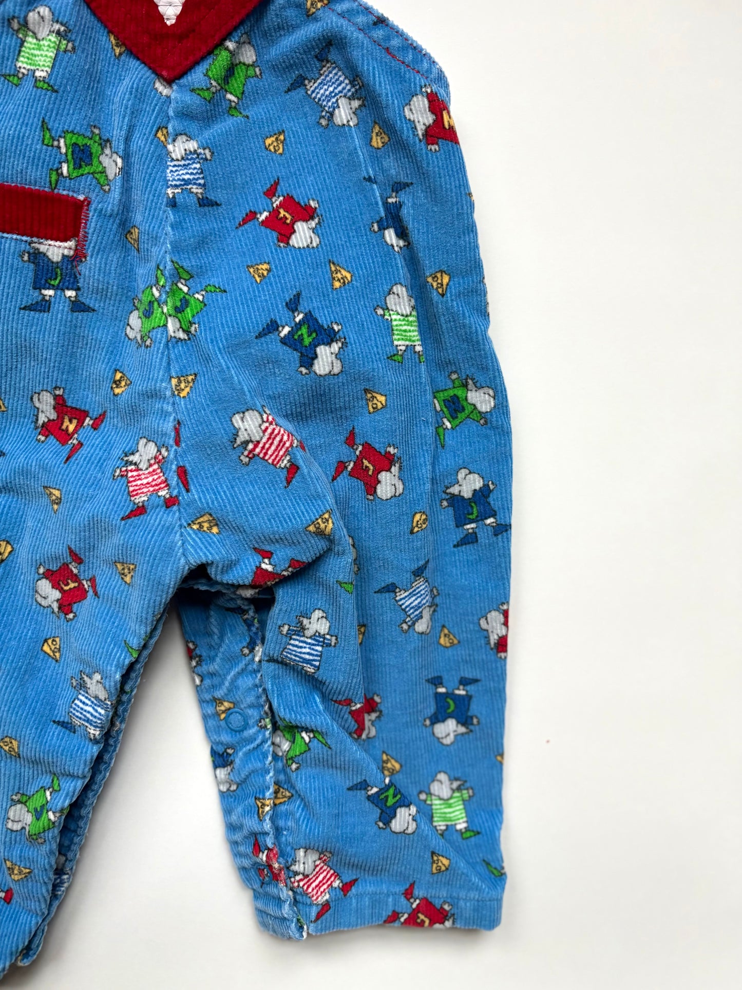 Vintage 90s Oshkosh Corduroy Mouse Overalls Size 3-6 months
