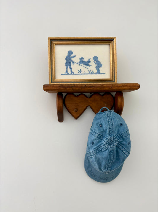Vintage Wooden Heart Shelf