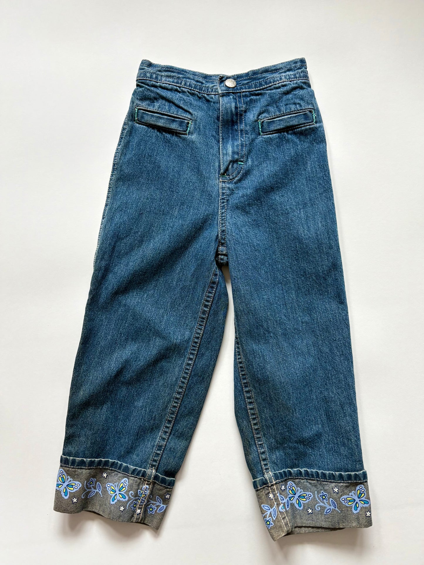 Vintage 90s Oshkosh Butterfly Cuff Denim Size 4T
