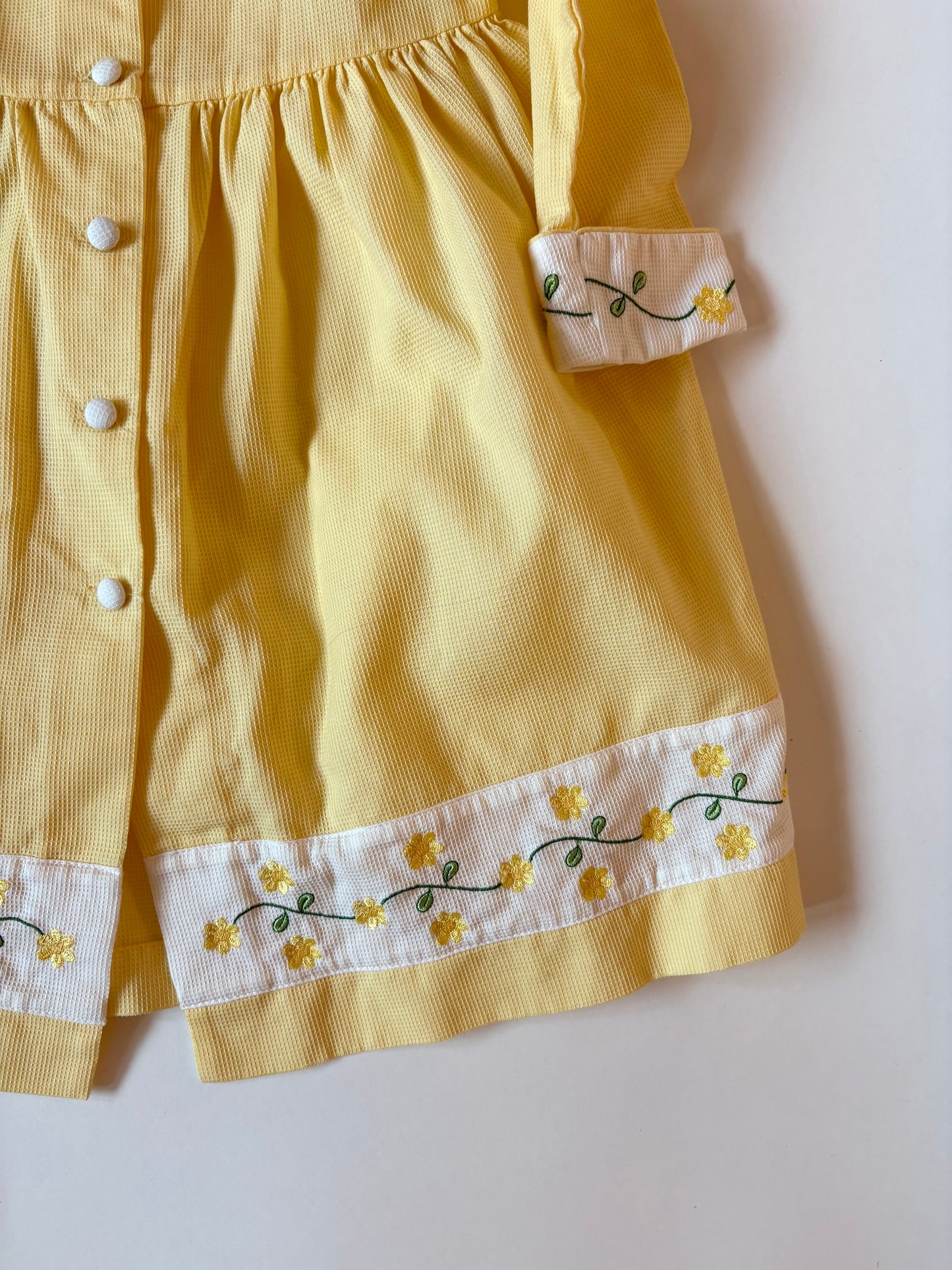 Vintage 80s/90s Yellow Daffodils Lightweight Overcoat Size 3T