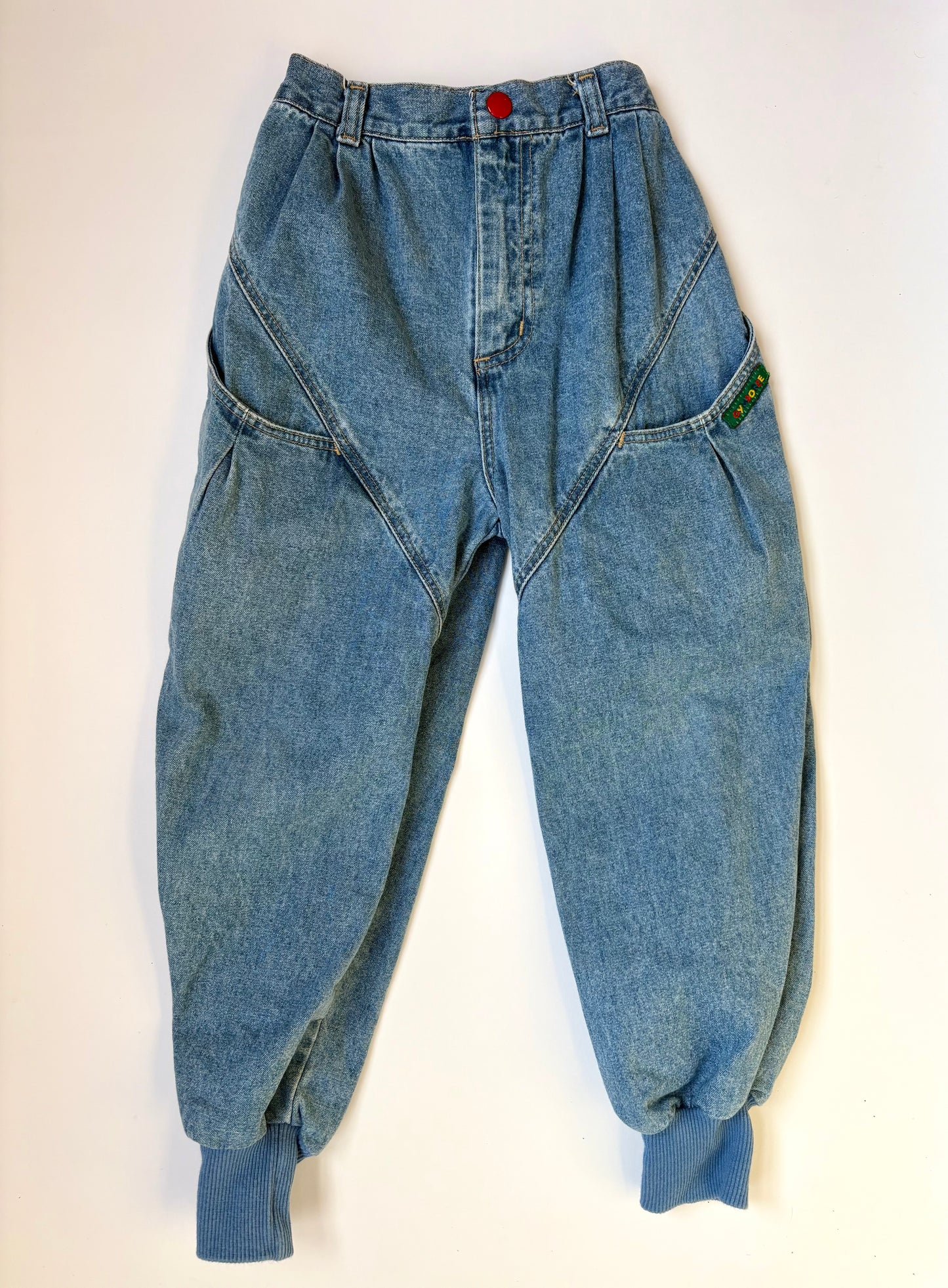 Vintage 90s Gymboree Rainbow Tag Pleated Jogger Style Denim Size 5/6
