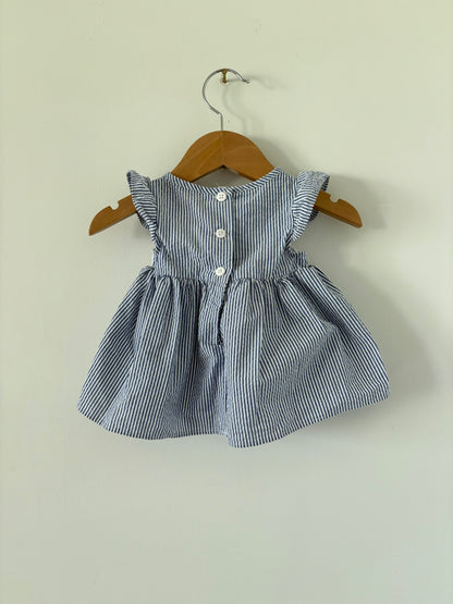 Good Lad Smocked Crab Seersucker Dress Size 3-6 months