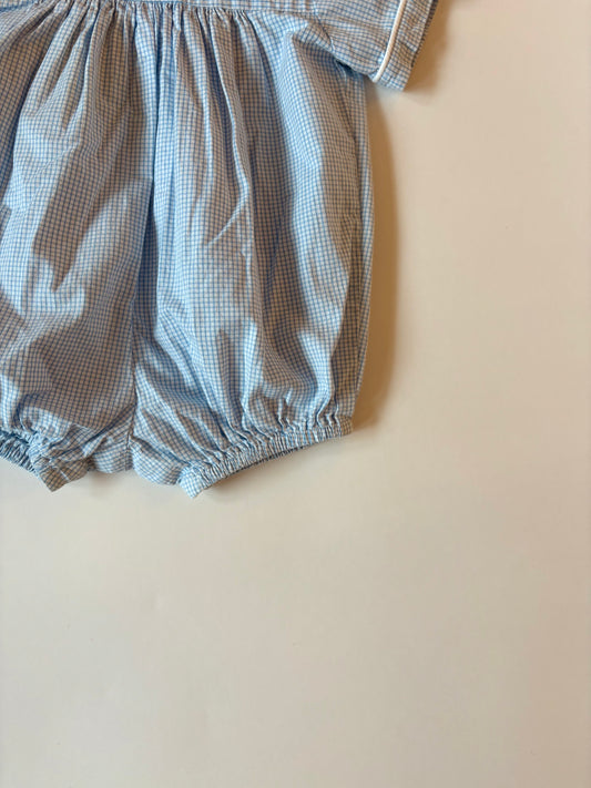 Vintage Windowpane Bubble Romper Size 9 months