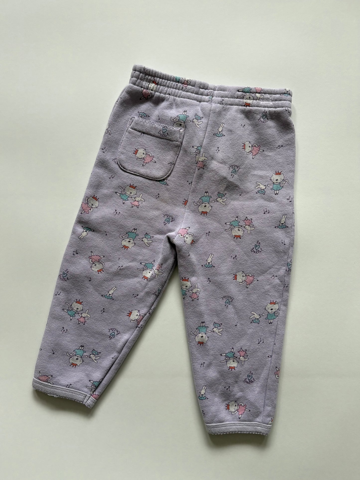 Vintage 90s TKS Basics Dancing Cat Lavender Sweats Size 2T
