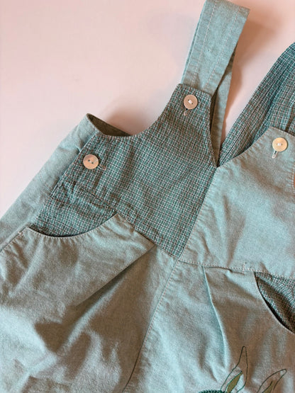 Vintage Les Bebes des Floriane Bunny Bubble Overalls Size 12 months