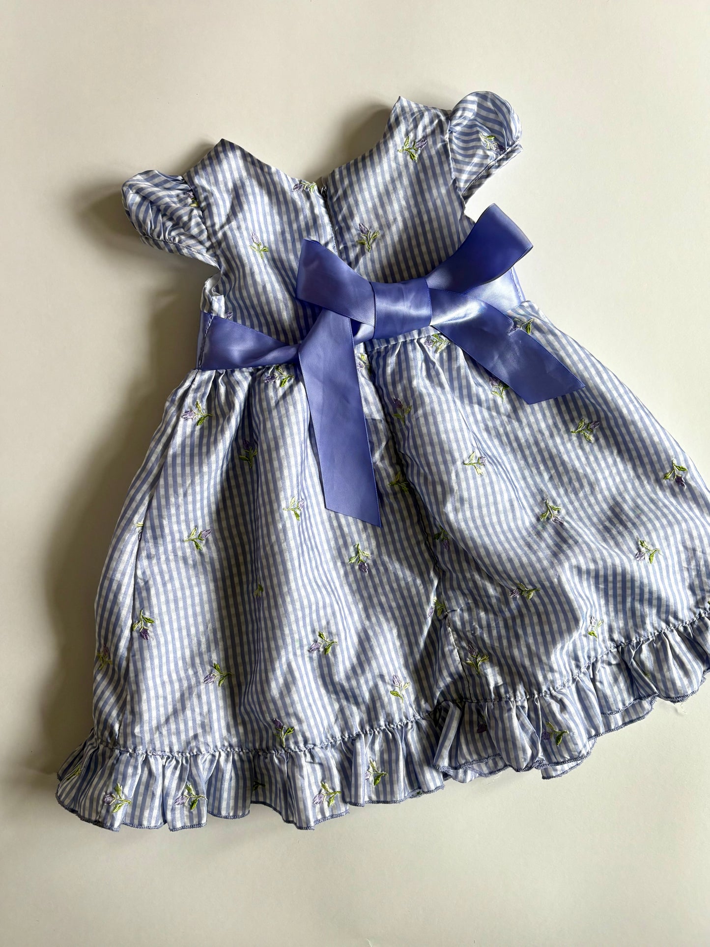 Vintage Laura Ashley Lilac Gingham Dress Size 12 months