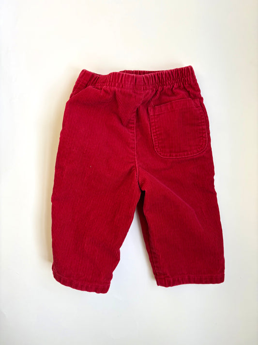 Vintage Y2K Talbots Kids Red Wide Leg Cords Size 12 months