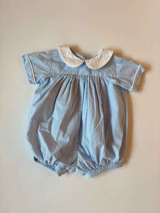 Vintage Windowpane Bubble Romper Size 9 months