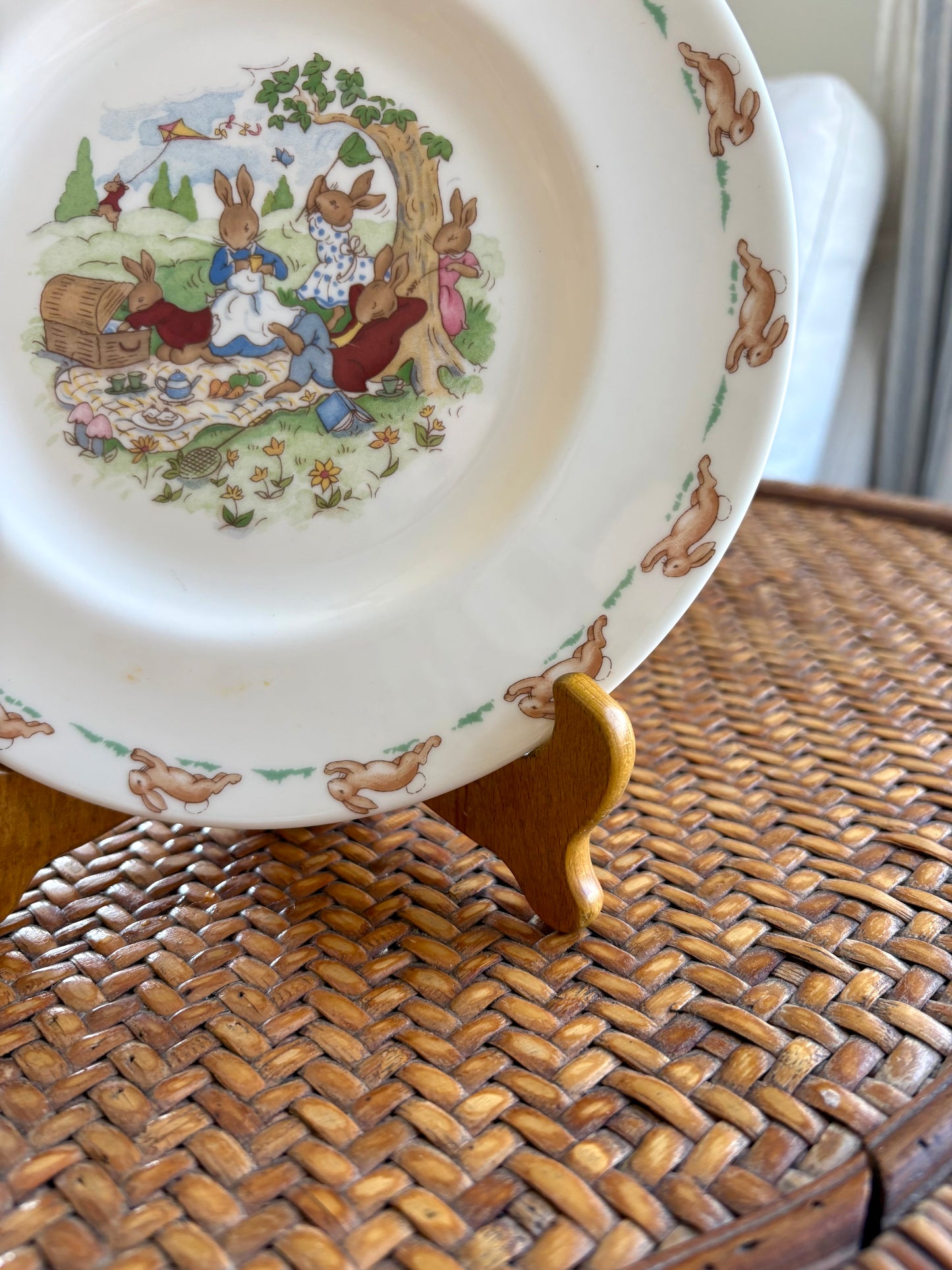 Vintage Picnic Bunnykins Plate