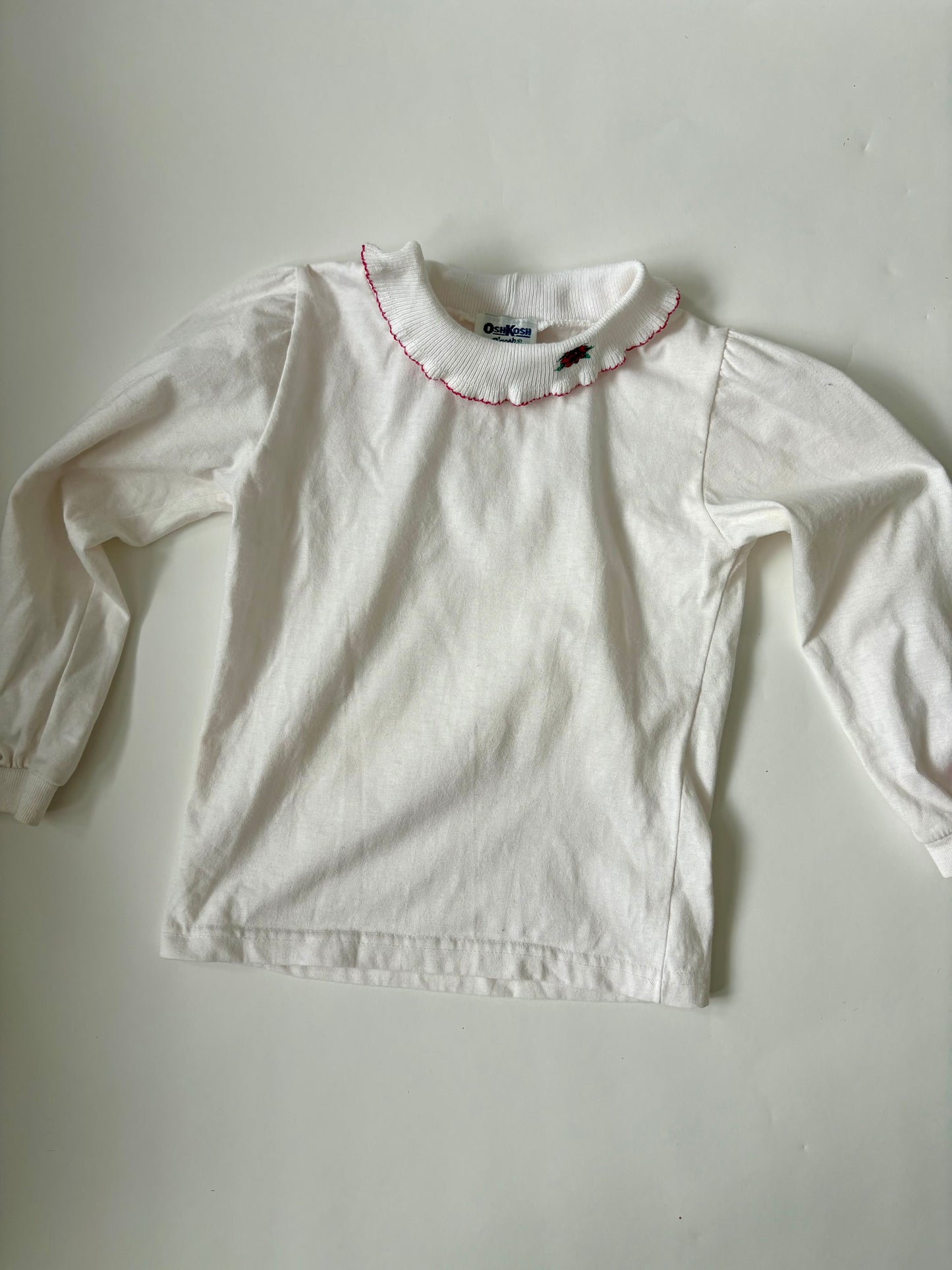 Vintage 90s Oshkosh Ruffle Collar Shirt Size 4T