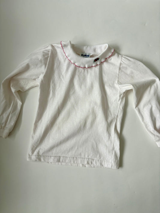 Vintage 90s Oshkosh Ruffle Collar Shirt Size 4T