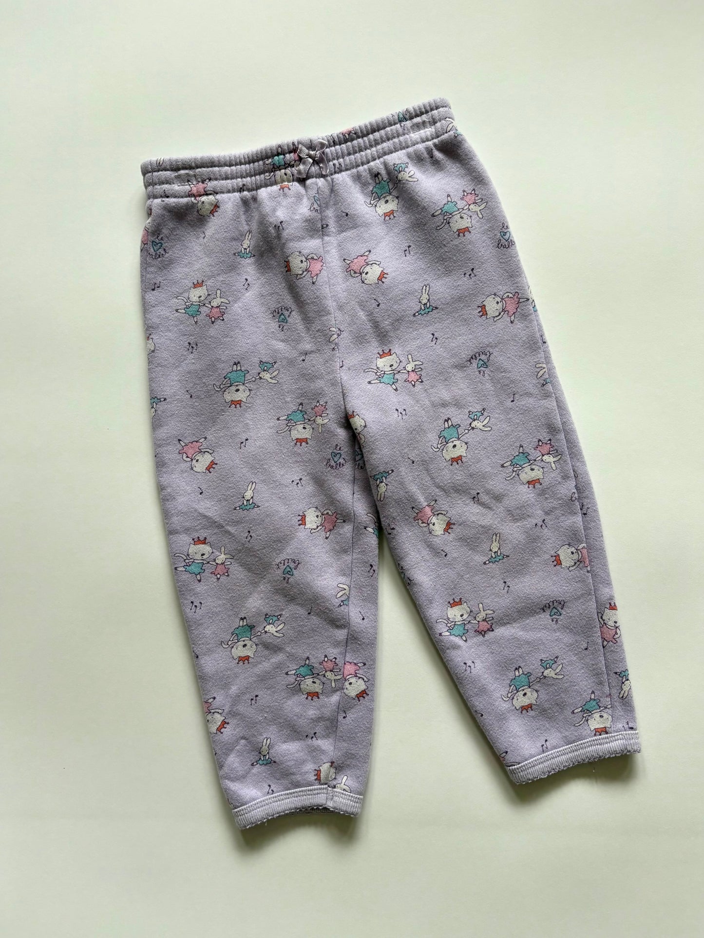 Vintage 90s TKS Basics Dancing Cat Lavender Sweats Size 2T