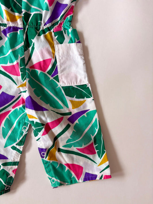 Vintage Palm Leaf Romper Size 18 months