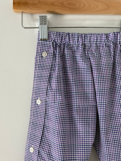 Hand-sewn Upcycled Purple Plaid Pocket Jogger Size 18-24 months