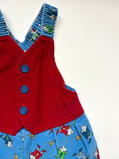 Vintage 90s Oshkosh Corduroy Mouse Overalls Size 3-6 months