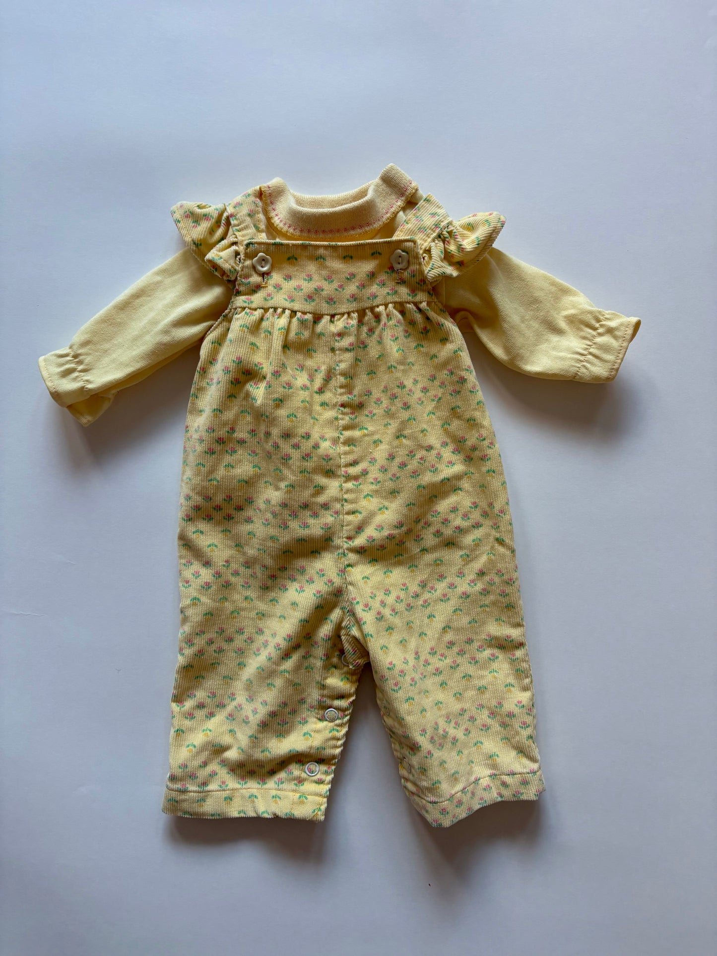 Vintage 80s Healthtex Tulip Overalls Set Size 3 months
