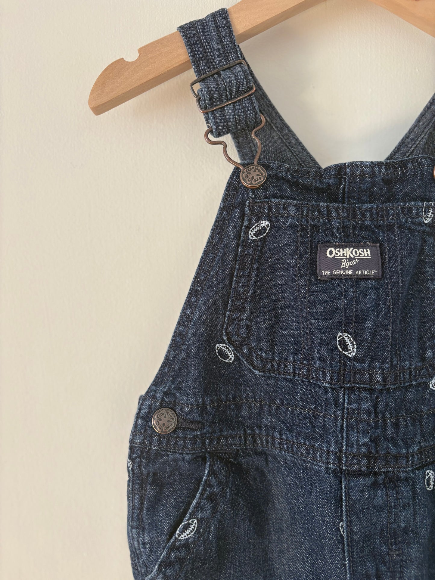 Oshkosh Embroidered Football Overalls Size 2T