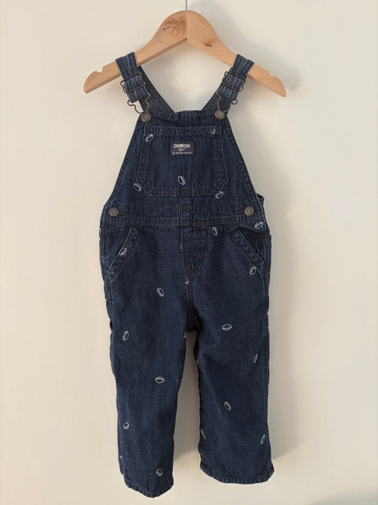 Oshkosh Embroidered Football Overalls Size 2T