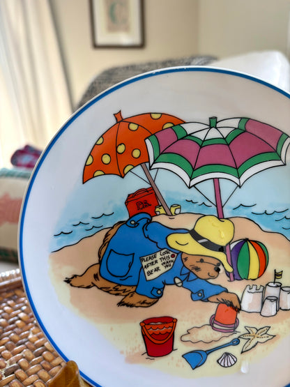 Vintage 1981 Paddington Bear Day at the Beach Plate