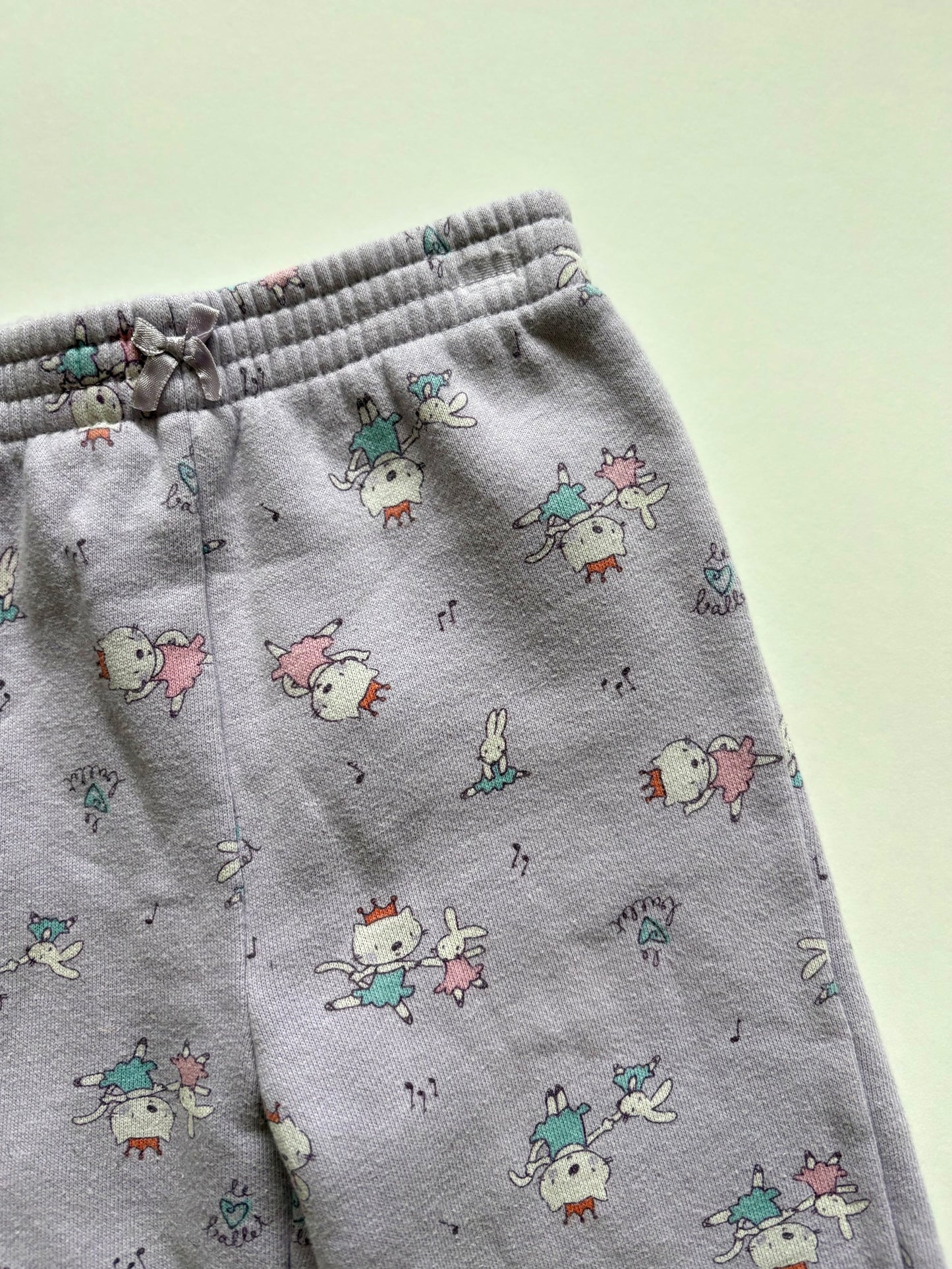 Vintage 90s TKS Basics Dancing Cat Lavender Sweats Size 2T