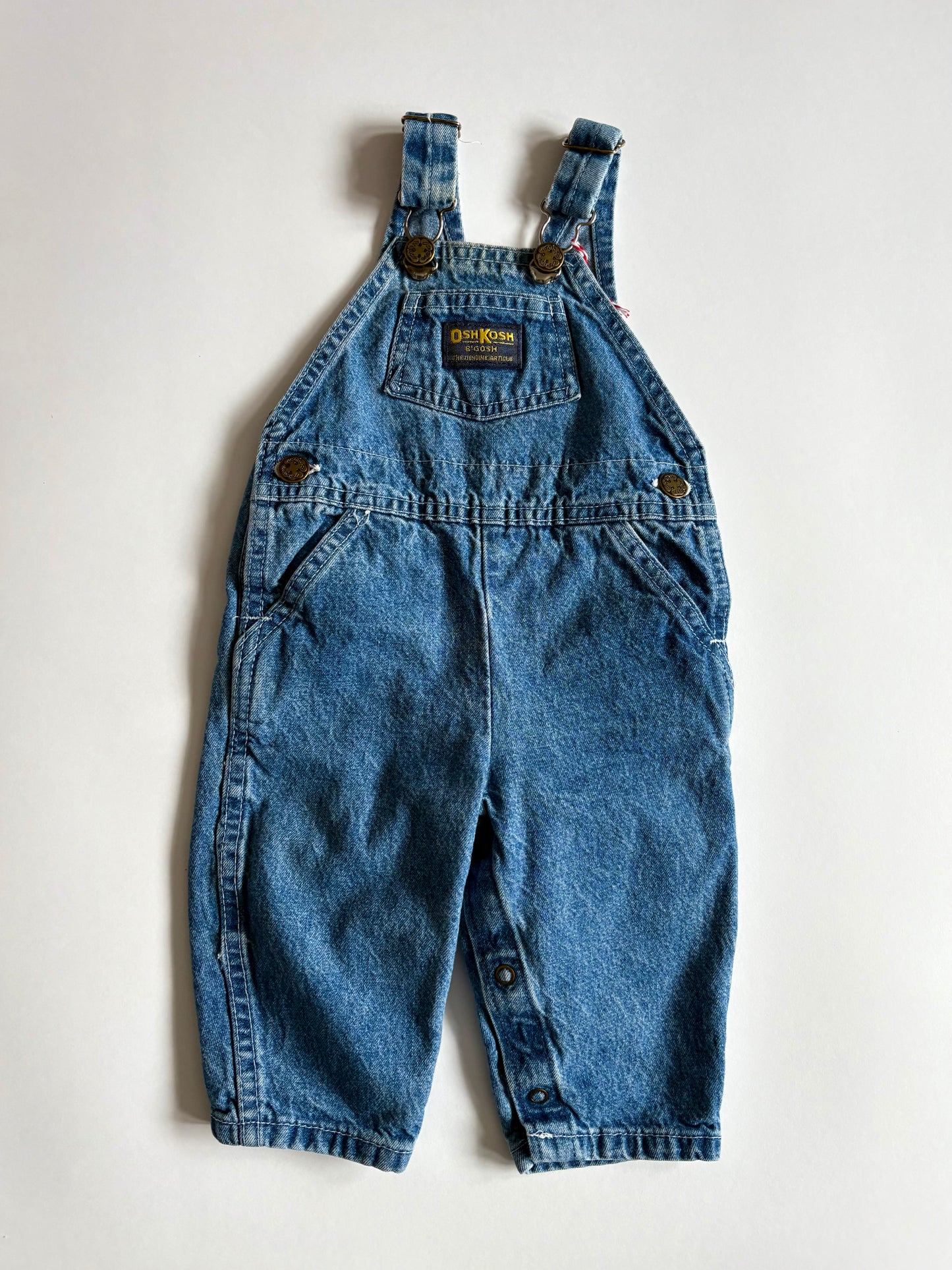 Vintage 90s Oshkosh Denim Overalls Size 3-6 months