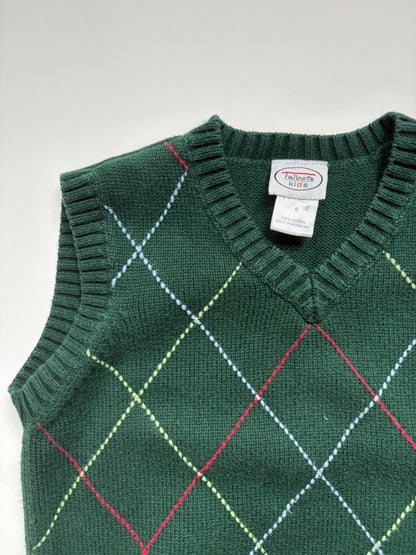 Vintage Talbots Kids Argyle Sweater Vest Size 6