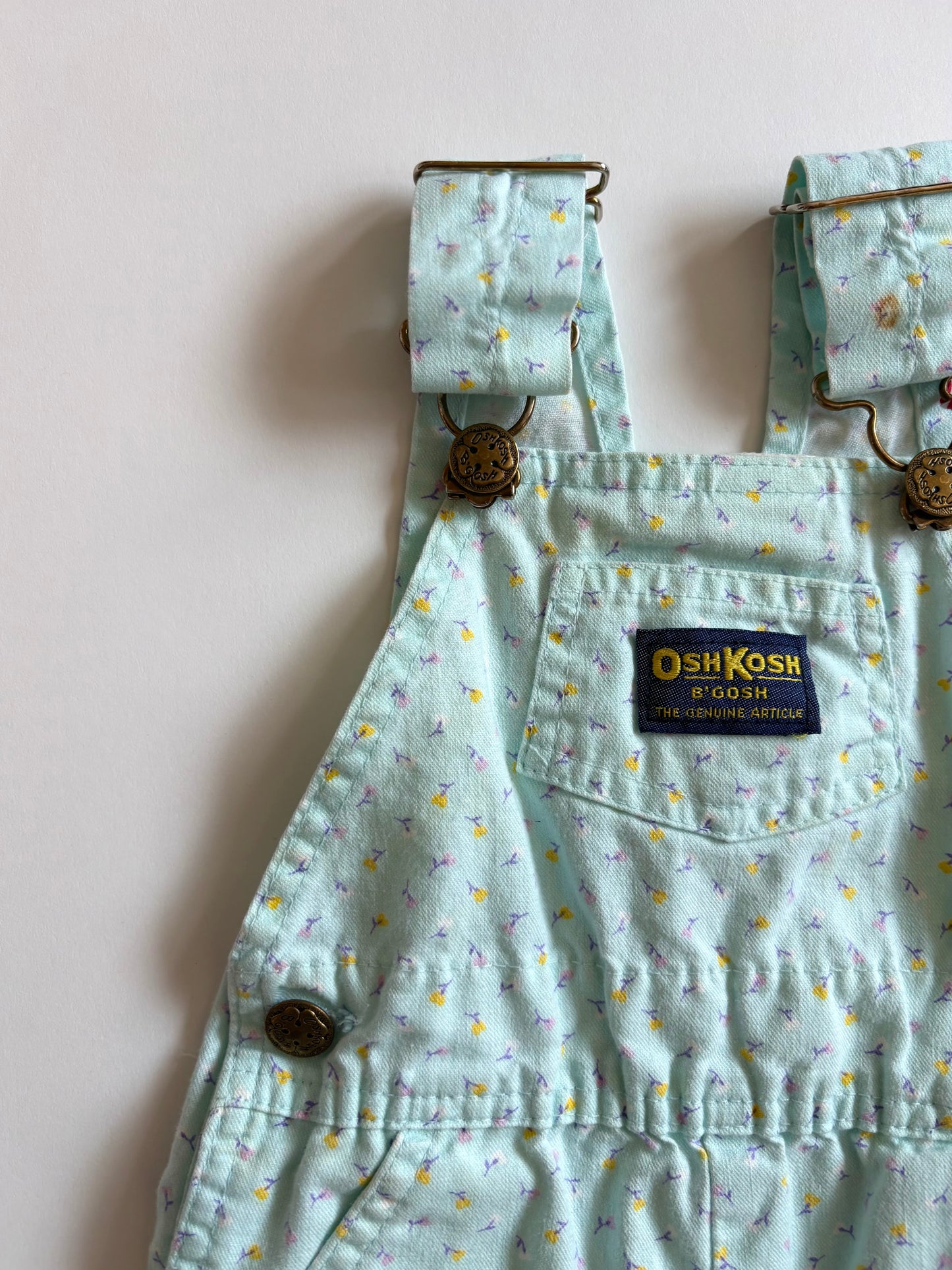 Vintage 90s Oshkosh Floral Shortalls Size 18 months