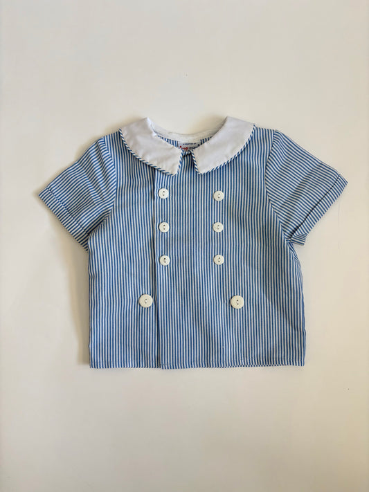 Vintage 80s Piped Collar Sailor Top Size 2T