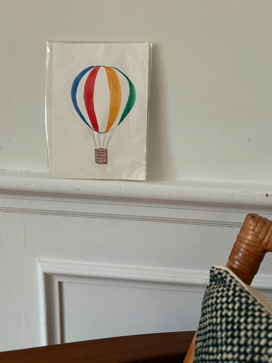 Original Hot Air Balloon Watercolor on Cotton Paper Painted by Marissa