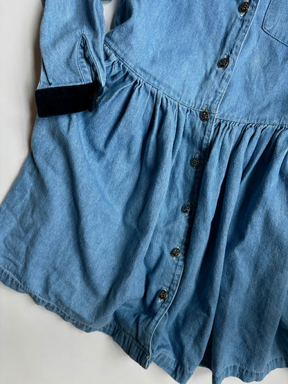 Vintage 90s Gap Velvet Collar Dress Size 5/6