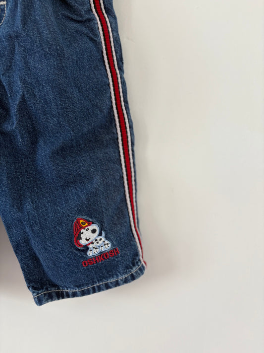 Vintage Y2K Oshkosh Racing Stripe Fire Pup Wide Leg Denim Size 12 months