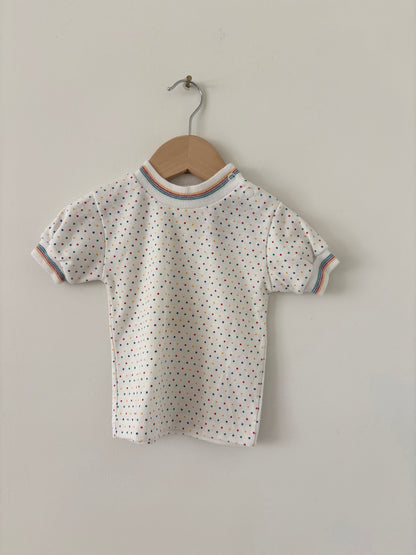 Vintage Health-tex Polkadot Cap Sleeve Tee Size 12 months