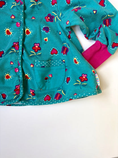 Vintage 90s Gymboree Rainbow Tag Heart Snap Cardigan Size 2T