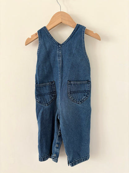 Vintage 90s Perfect Pals Truck Tots Denim Overalls Size 12 months