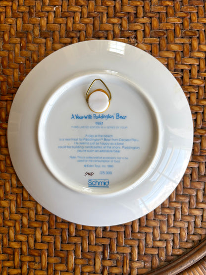 Vintage 1981 Paddington Bear Day at the Beach Plate